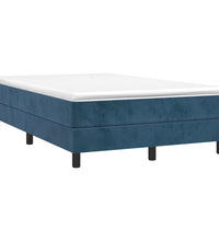 Boxspringbett mit Matratze Dunkelblau 120x190 cm Samt
