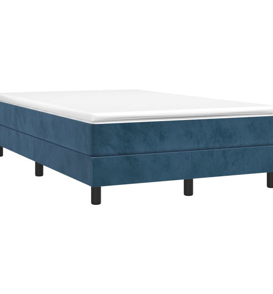 Boxspringbett mit Matratze Dunkelblau 120x190 cm Samt