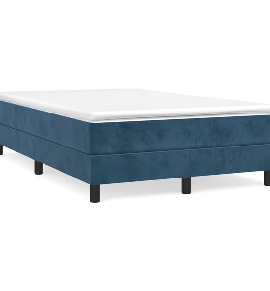 Boxspringbett mit Matratze Dunkelblau 120x190 cm Samt