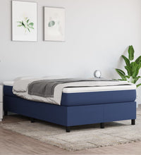 Boxspringbett mit Matratze Blau 120x190 cm Stoff