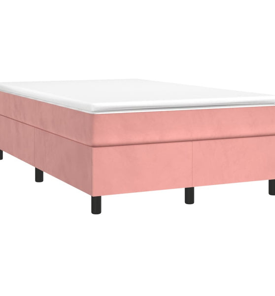 Boxspringbett mit Matratze Rosa 120x190 cm Samt