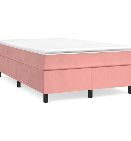 Boxspringbett mit Matratze Rosa 120x190 cm Samt