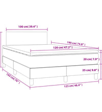 Boxspringbett mit Matratze Dunkelgrau 120x190 cm Stoff