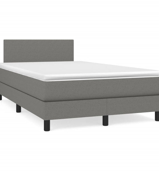 Boxspringbett mit Matratze Dunkelgrau 120x190 cm Stoff