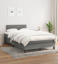 Boxspringbett mit Matratze Dunkelgrau 120x190 cm Stoff