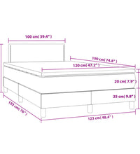 Boxspringbett mit Matratze Dunkelgrau 120x190 cm Stoff