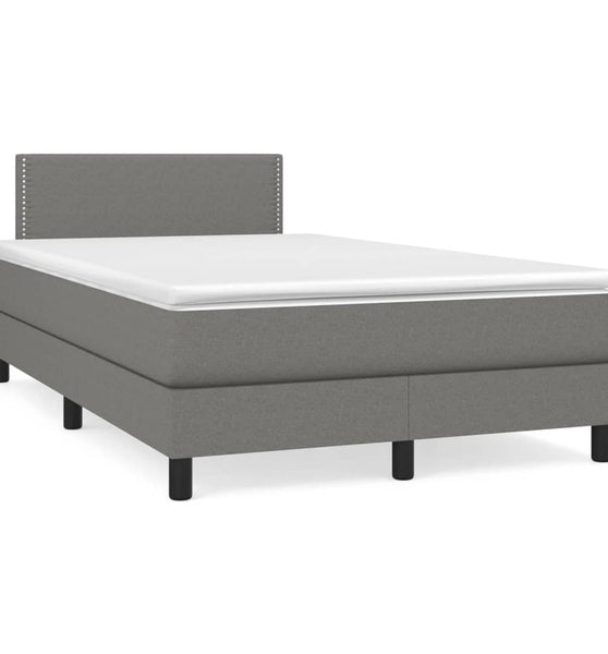 Boxspringbett mit Matratze Dunkelgrau 120x190 cm Stoff