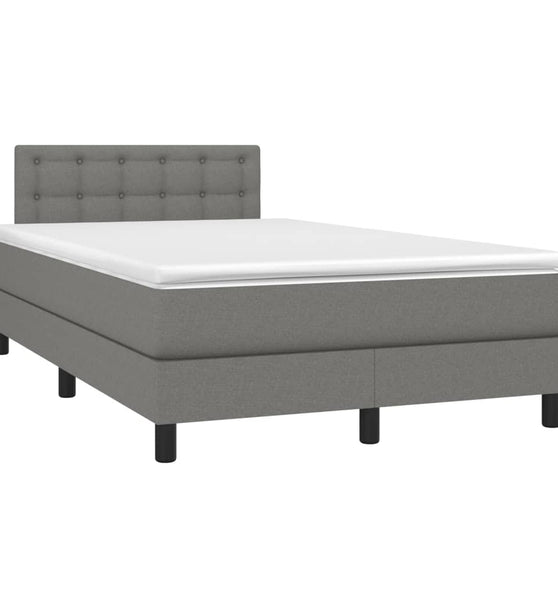 Boxspringbett mit Matratze Dunkelgrau 120x190 cm Stoff