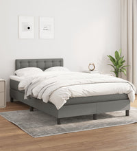 Boxspringbett mit Matratze Dunkelgrau 120x190 cm Stoff