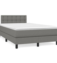 Boxspringbett mit Matratze Dunkelgrau 120x190 cm Stoff
