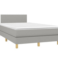 Boxspringbett mit Matratze Hellgrau 120x190 cm Stoff