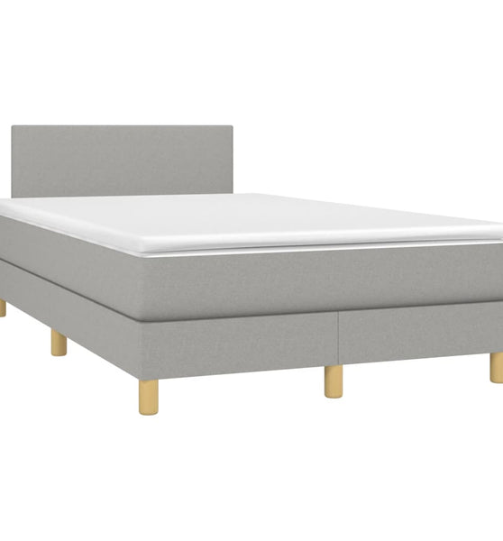 Boxspringbett mit Matratze Hellgrau 120x190 cm Stoff