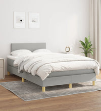 Boxspringbett mit Matratze Hellgrau 120x190 cm Stoff