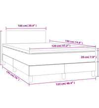 Boxspringbett mit Matratze Hellgrau 120x190 cm Stoff