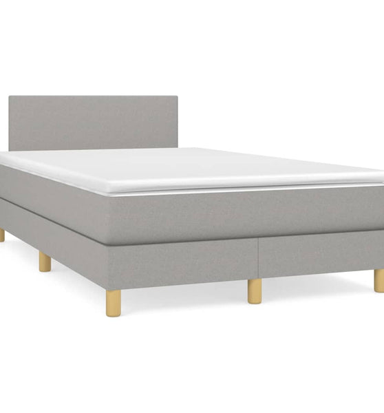Boxspringbett mit Matratze Hellgrau 120x190 cm Stoff