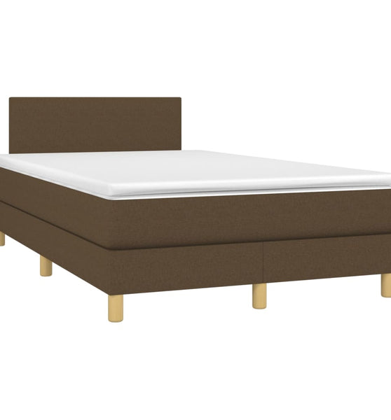 Boxspringbett mit Matratze Dunkelbraun 120x190 cm Stoff