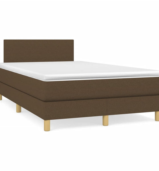 Boxspringbett mit Matratze Dunkelbraun 120x190 cm Stoff
