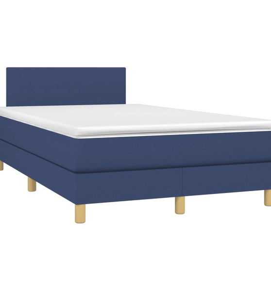 Boxspringbett mit Matratze Blau 120x190 cm Stoff