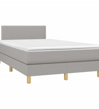 Boxspringbett mit Matratze Hellgrau 120x190 cm Stoff