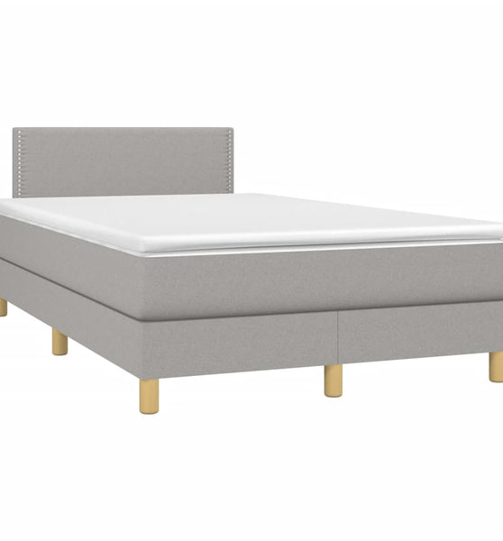 Boxspringbett mit Matratze Hellgrau 120x190 cm Stoff