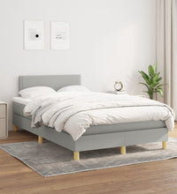 Boxspringbett mit Matratze Hellgrau 120x190 cm Stoff