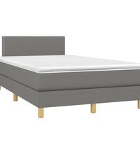 Boxspringbett mit Matratze Dunkelgrau 120x190 cm Stoff
