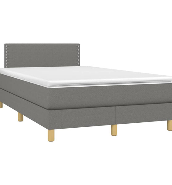 Boxspringbett mit Matratze Dunkelgrau 120x190 cm Stoff