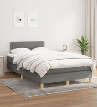 Boxspringbett mit Matratze Dunkelgrau 120x190 cm Stoff
