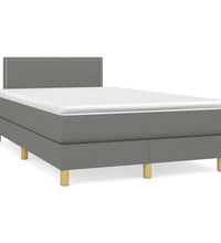 Boxspringbett mit Matratze Dunkelgrau 120x190 cm Stoff