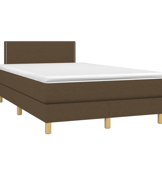 Boxspringbett mit Matratze Dunkelbraun 120x190 cm Stoff