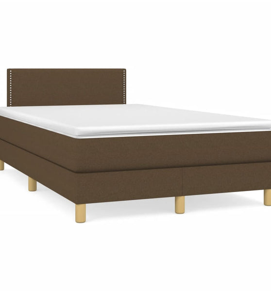 Boxspringbett mit Matratze Dunkelbraun 120x190 cm Stoff