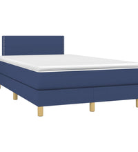 Boxspringbett mit Matratze Blau 120x190 cm Stoff
