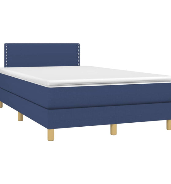 Boxspringbett mit Matratze Blau 120x190 cm Stoff