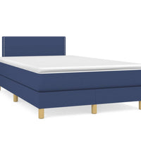 Boxspringbett mit Matratze Blau 120x190 cm Stoff