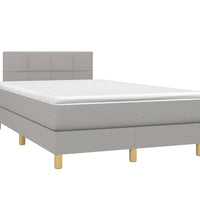 Boxspringbett mit Matratze Hellgrau 120x190 cm Stoff
