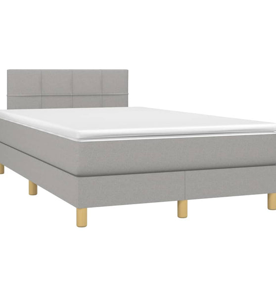 Boxspringbett mit Matratze Hellgrau 120x190 cm Stoff