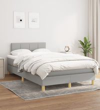 Boxspringbett mit Matratze Hellgrau 120x190 cm Stoff