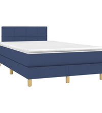 Boxspringbett mit Matratze Blau 120x190 cm Stoff