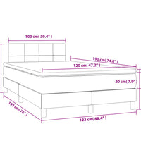 Boxspringbett mit Matratze Blau 120x190 cm Stoff