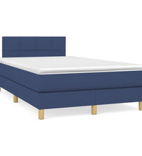 Boxspringbett mit Matratze Blau 120x190 cm Stoff