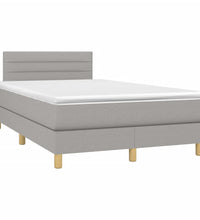 Boxspringbett mit Matratze Hellgrau 120x190 cm Stoff