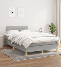 Boxspringbett mit Matratze Hellgrau 120x190 cm Stoff