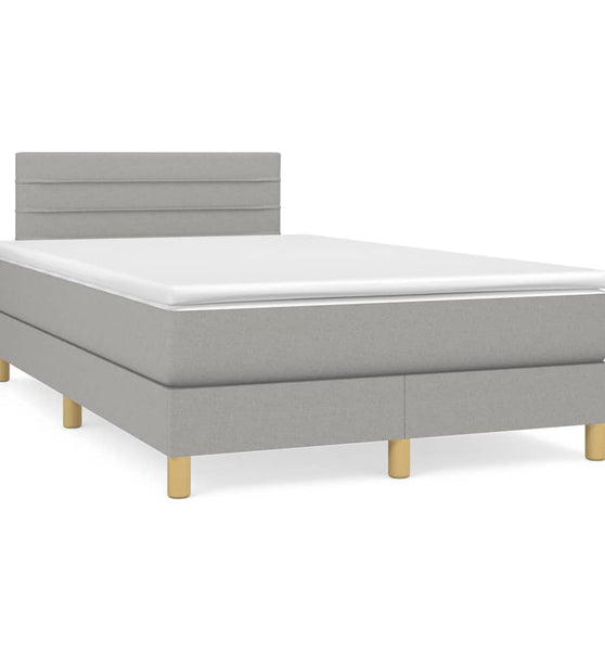 Boxspringbett mit Matratze Hellgrau 120x190 cm Stoff