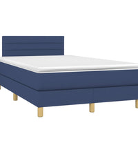 Boxspringbett mit Matratze Blau 120x190 cm Stoff