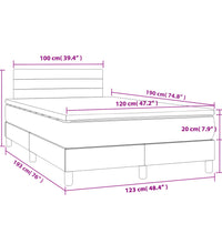 Boxspringbett mit Matratze Blau 120x190 cm Stoff