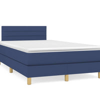Boxspringbett mit Matratze Blau 120x190 cm Stoff