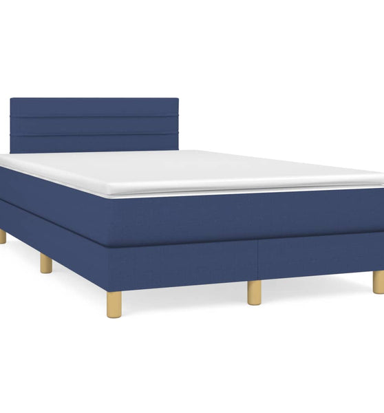 Boxspringbett mit Matratze Blau 120x190 cm Stoff