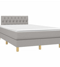Boxspringbett mit Matratze Hellgrau 120x190 cm Stoff