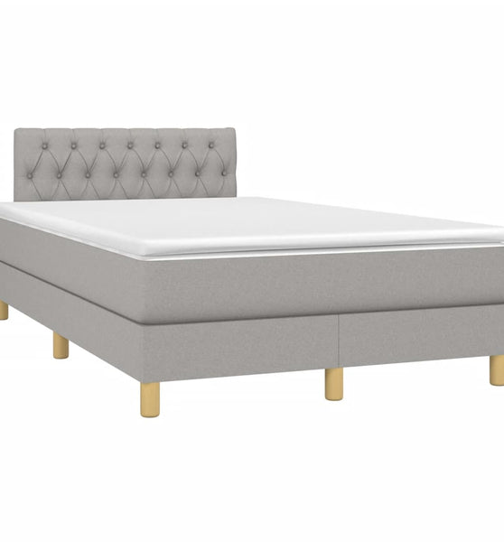 Boxspringbett mit Matratze Hellgrau 120x190 cm Stoff