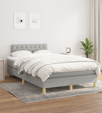 Boxspringbett mit Matratze Hellgrau 120x190 cm Stoff